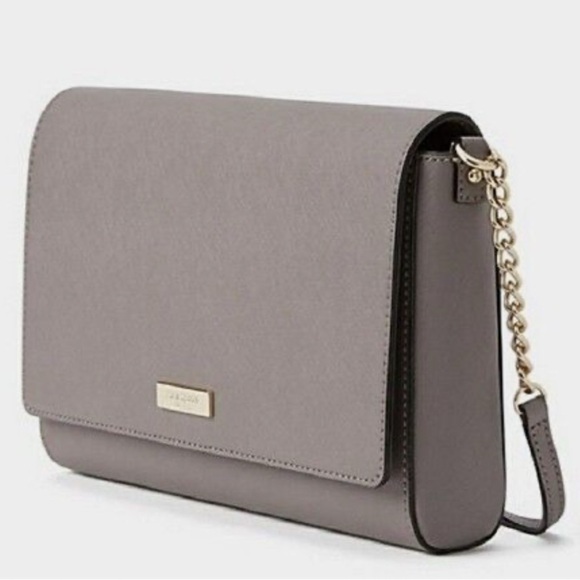 KATE SPADE♠️New York "Alek" TIDEN PLACE🩶CLIFF GREY🩶SAFFIANO LEATHER BAG🌟EUC🌟 - Picture 16 of 17